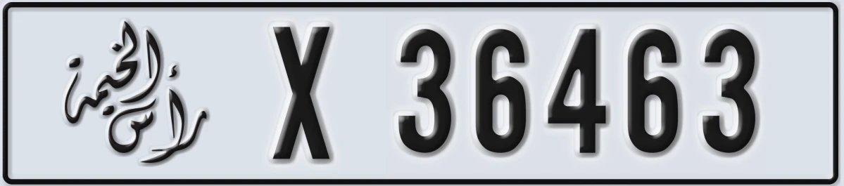 UAE License Plate Ras Al Khaimah X 36463