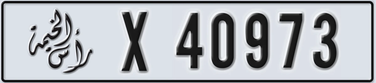 UAE License Plate Ras Al Khaimah X 40973