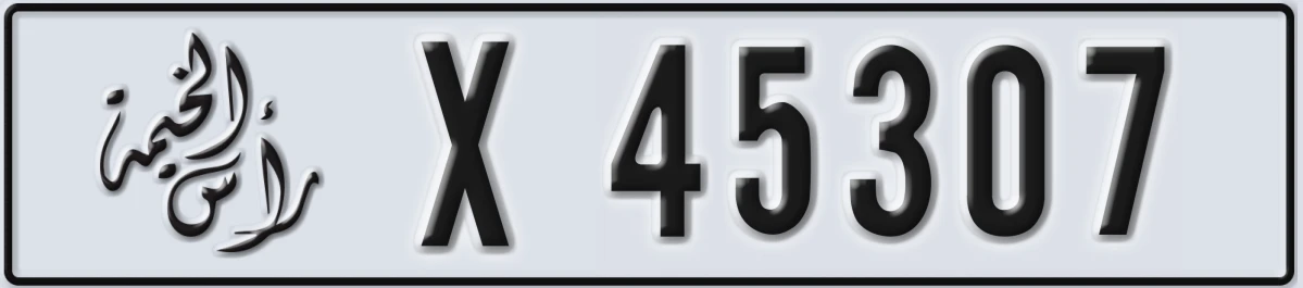 UAE License Plate Ras Al Khaimah X 45307