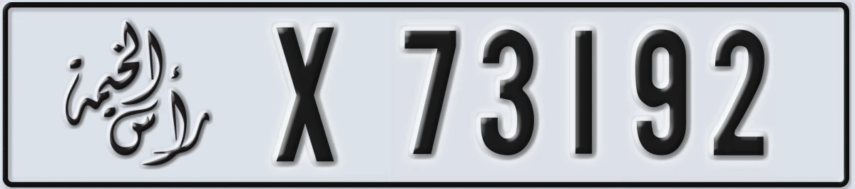 UAE License Plate Ras Al Khaimah X 73192