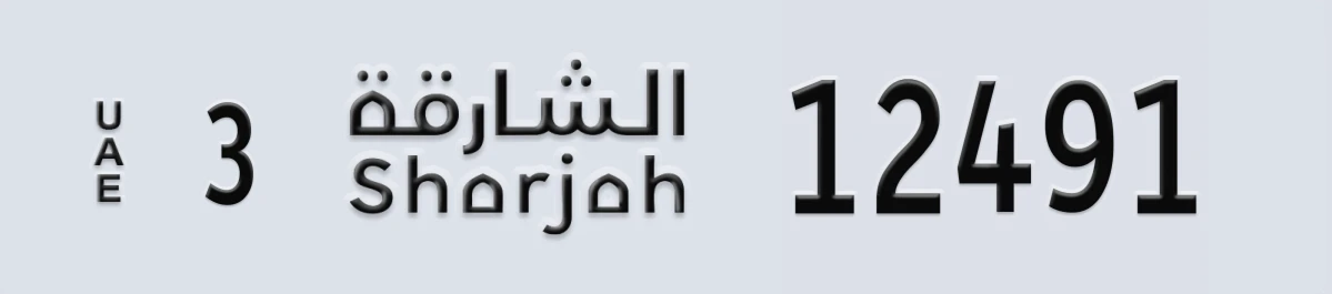 UAE License Plate Sharjah 3 12491