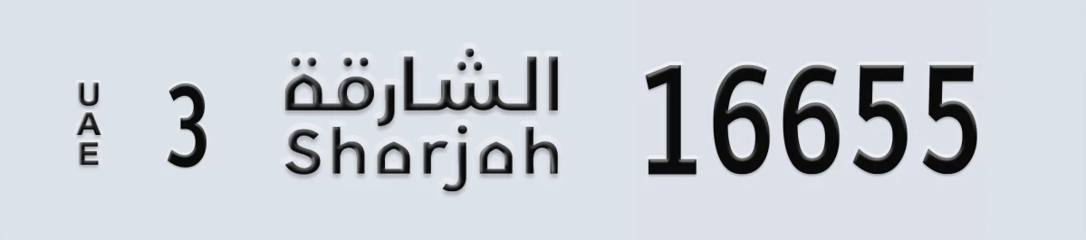 UAE License Plate Sharjah 3 16655