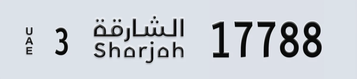 UAE License Plate Sharjah 3 17788