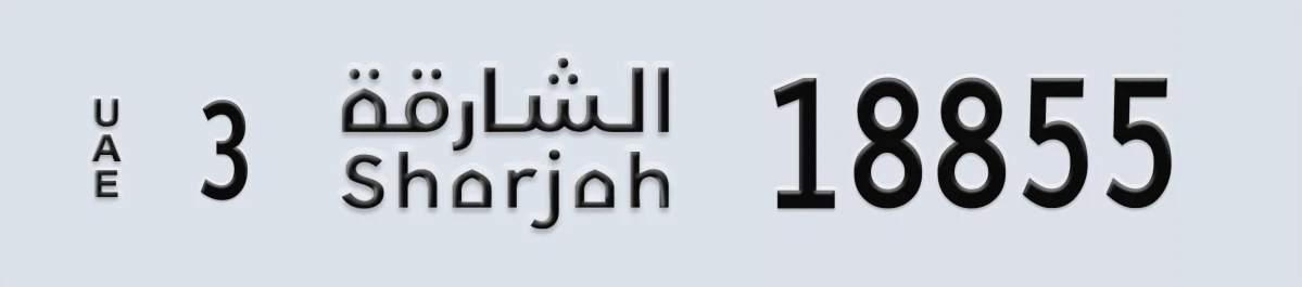 UAE License Plate Sharjah 3 18855