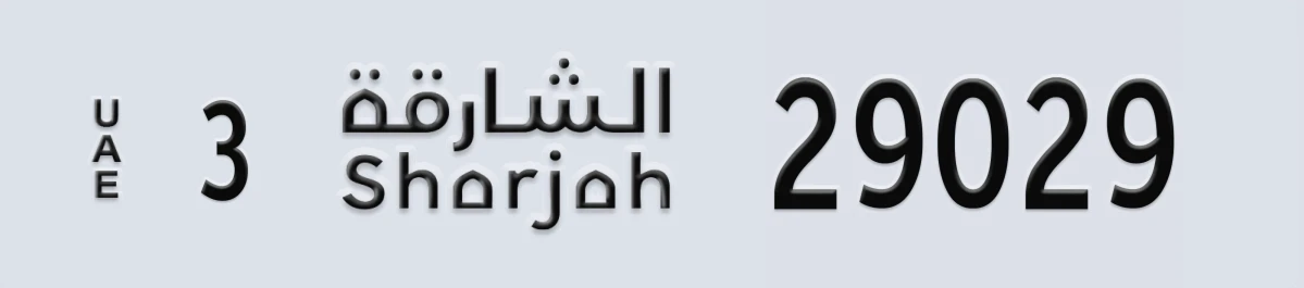 UAE License Plate Sharjah 3 29029