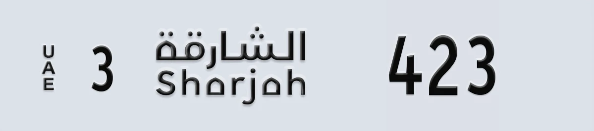 UAE License Plate Sharjah 3 423