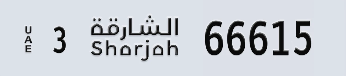 UAE License Plate Sharjah 3 66615