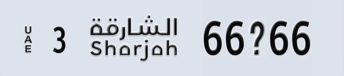 UAE License Plate Sharjah 3 66X66