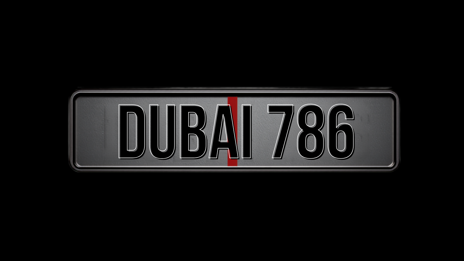 Close-up of an authentic white UAE number plate reading 786 with a red divider, showing the anatomy of a 786 lucky number plate.