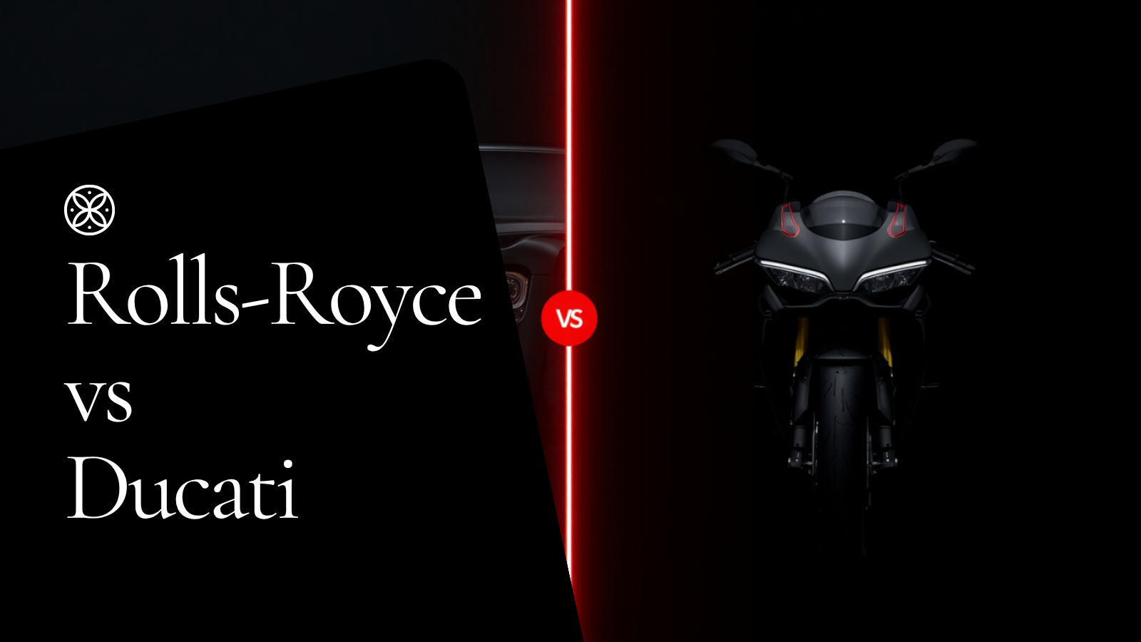 Editorial split-panel infographic comparing a full-size UAE Dubai A 8888 car license plate on a luxury sedan against a smaller Dubai M 285 UAE motorcycle plate on a sport motorcycle, with comparison cards showing plate size, registration fee, plate blank fee and mounting position differences — LicensePlate.ae