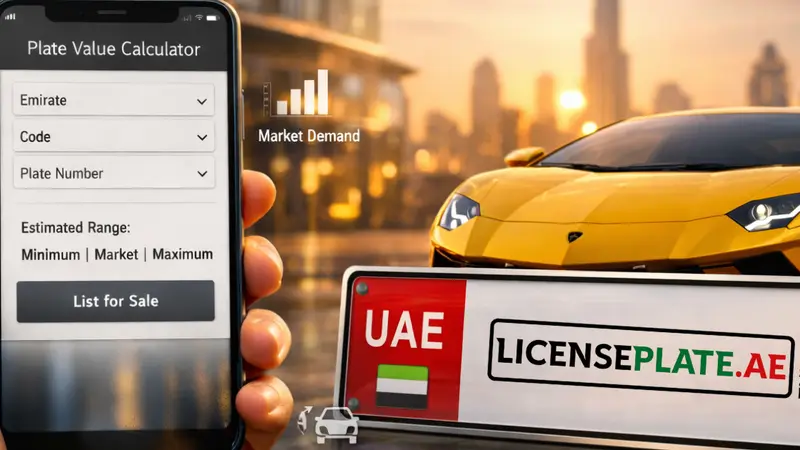 Licenseplate.ae Plate Value Calculator: Instant UAE Number Plate Price Estimate and Sell in Minutes