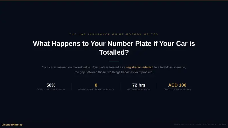 What Happens to Your Number Plate if Your Car is Totalled? The UAE Insurance Guide Nobody Writes