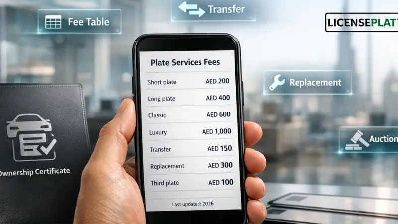 Dubai Number Plate Costs and Fees (RTA Guide 2026)